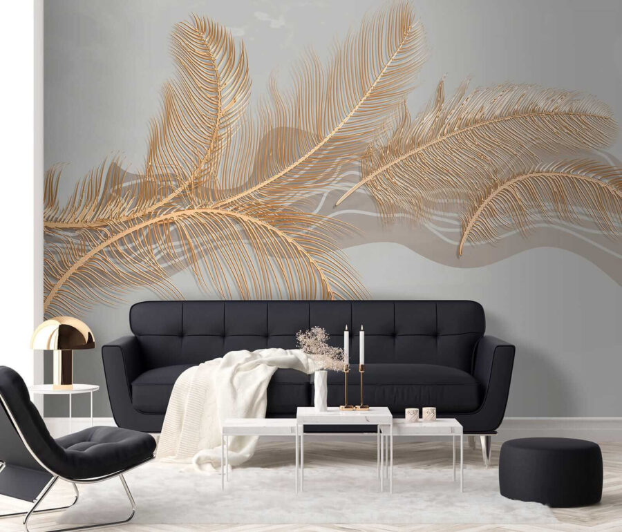 Elegante illustratie met metallic veren