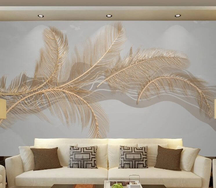 Elegante illustratie met metallic veren