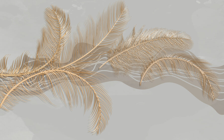 Elegante illustratie met metallic veren