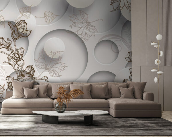 Behang met cirkels en bloemen u40267pig58 600x480 - Behang met cirkels en bloemen - tegory