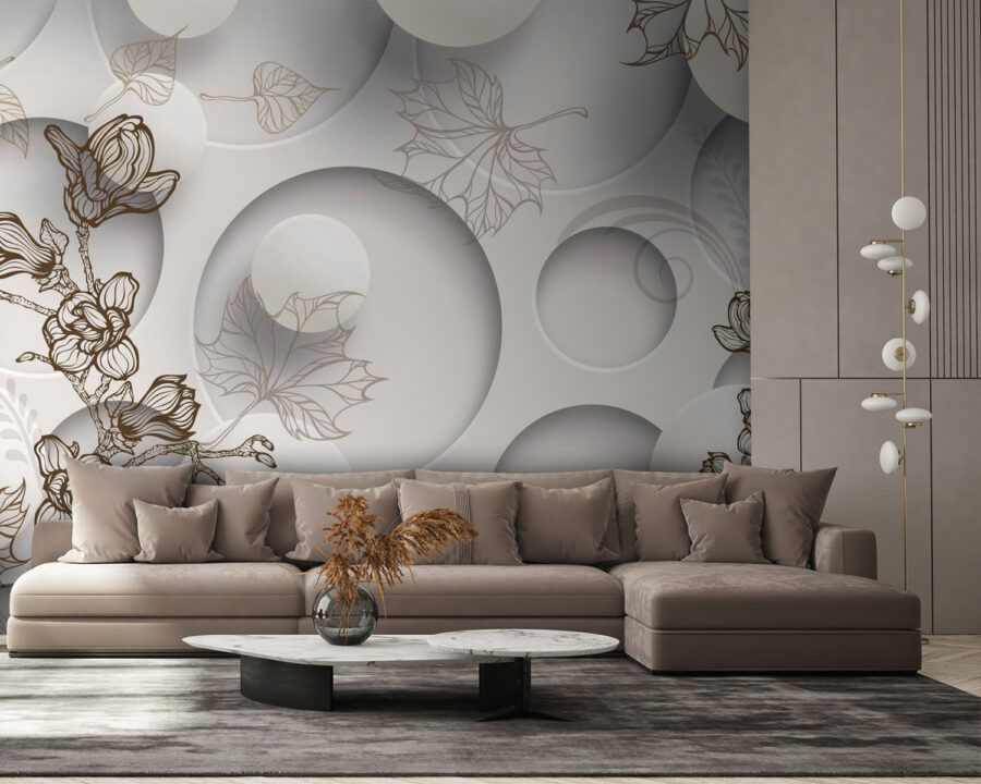 Behang met cirkels en bloemen u40267pig58 900x720 - Behang met cirkels en bloemen - tegory