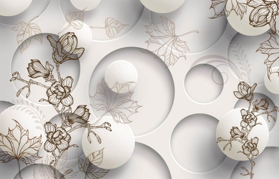 Behang met cirkels en bloemen u40267p 900x577 - Behang met cirkels en bloemen - tegory