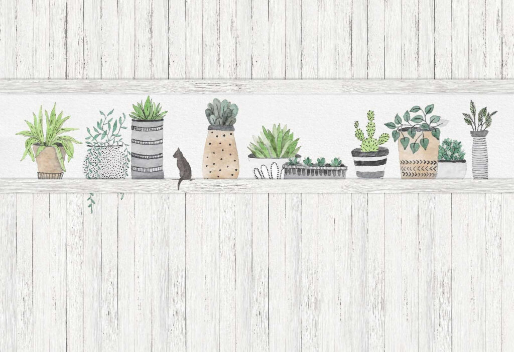 Rij potplanten Rij potplanten