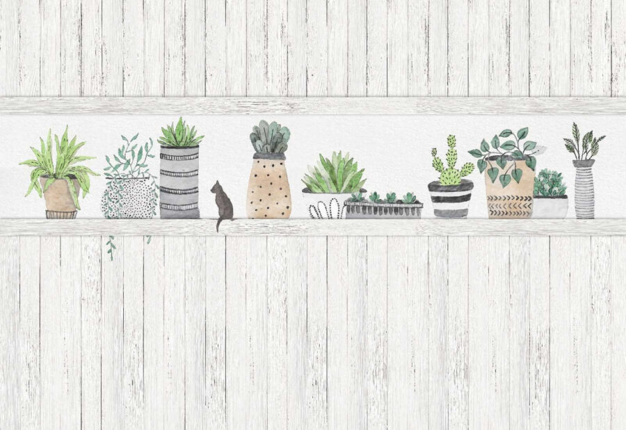 Rij potplanten