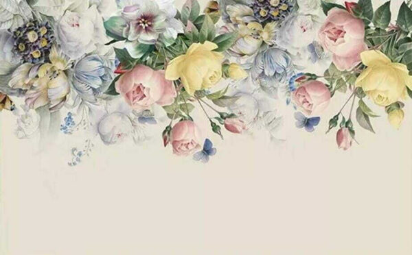 Groep bloemen met vlinders Groep bloemen met vlinders