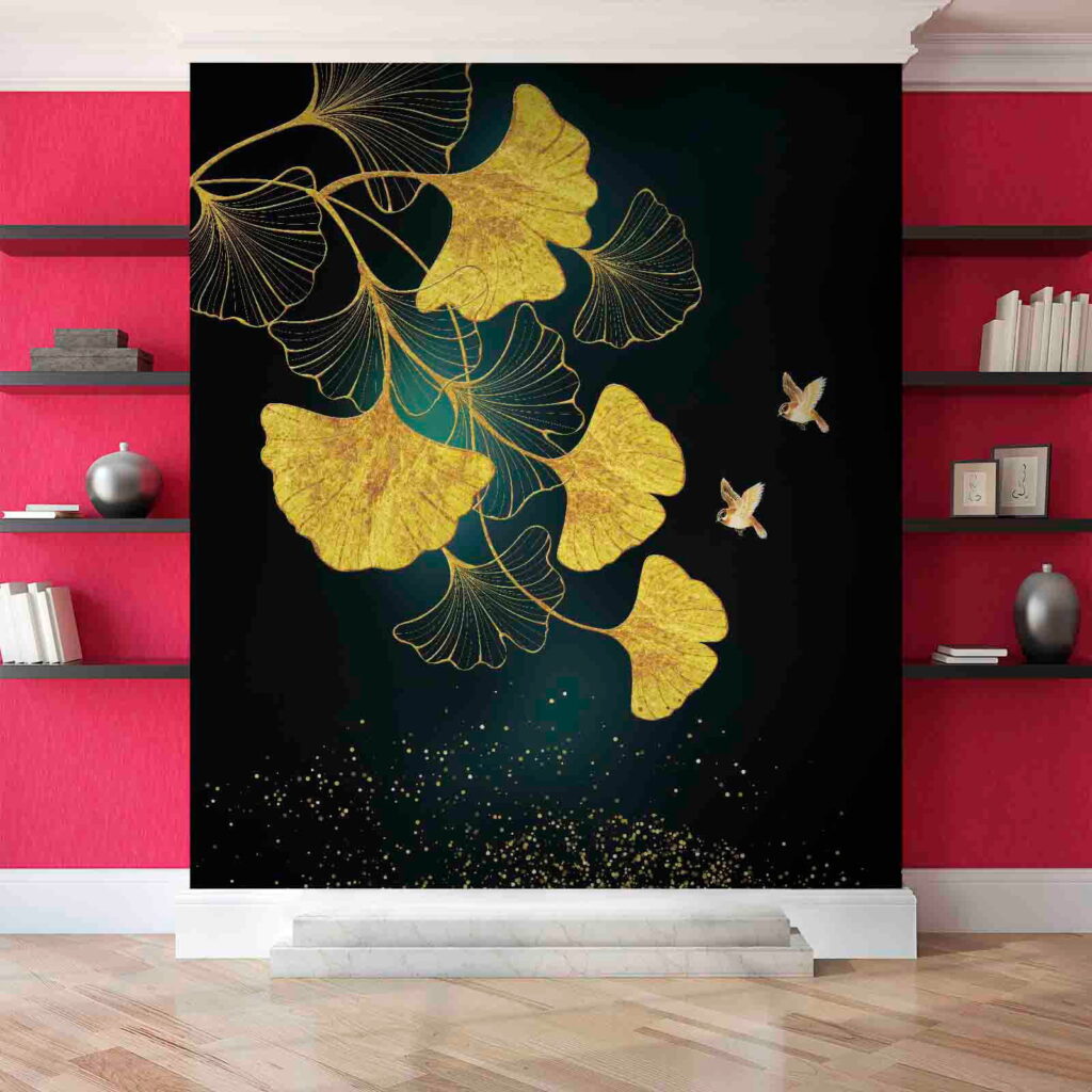 u39199pih1m 1024x1024 - Ginkgobladeren en vogels in elegantie - tegory