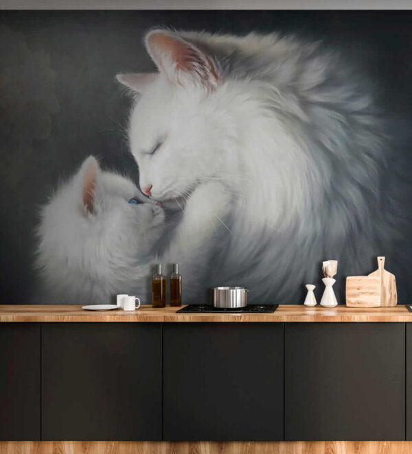 Kussende kat en kitten Kussende kat en kitten