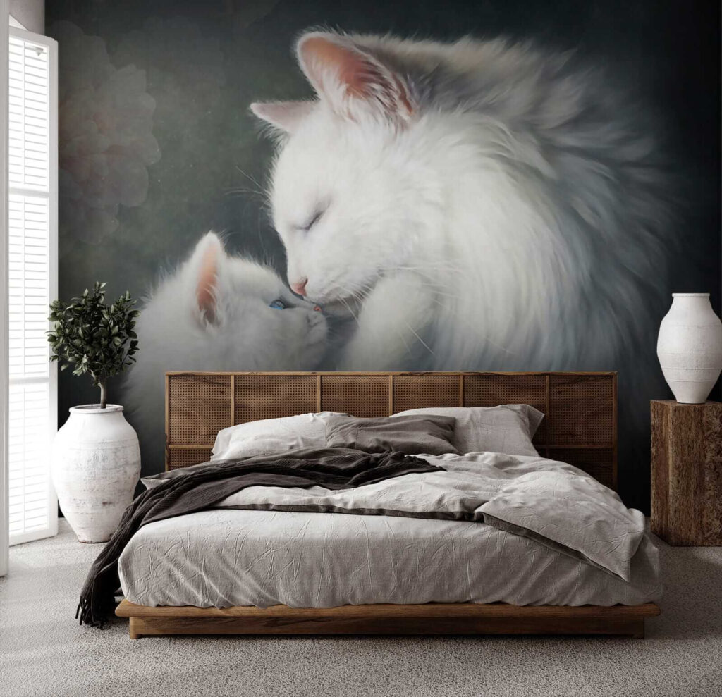 Cat and kitten kissing Cat and kitten kissing