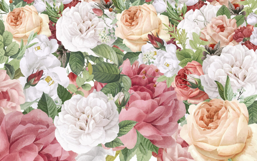 Weelderige bloemen in zachte pasteltinten