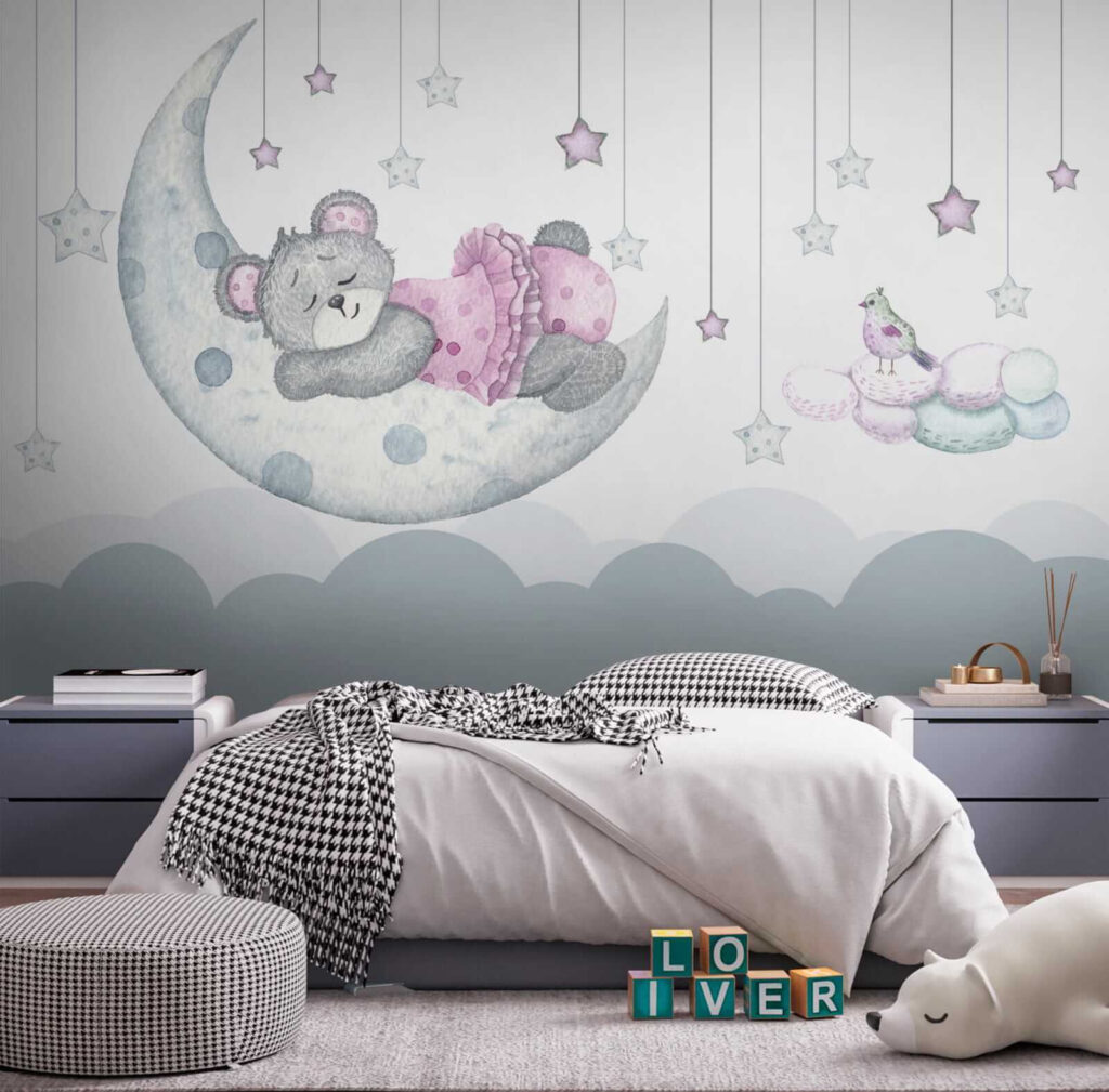 Teddy bear sleeping on the moon Teddy bear sleeping on the moon