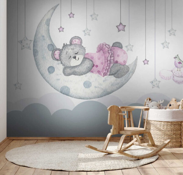 Teddybeer slaapt op de maan Teddybeer slaapt op de maan