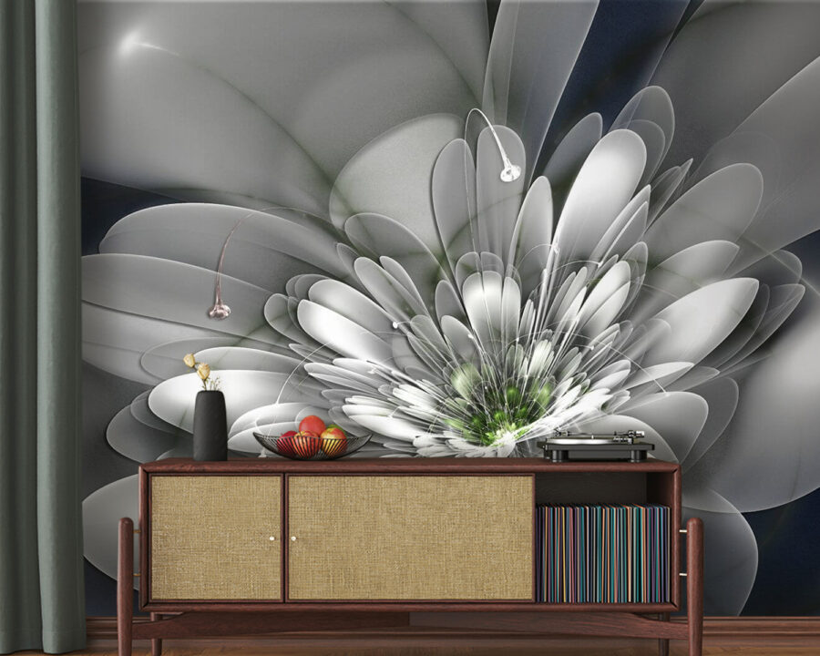 Witte bloem met groen hart u36925pig20m 900x720 - Witte bloem met groen hart - tegory