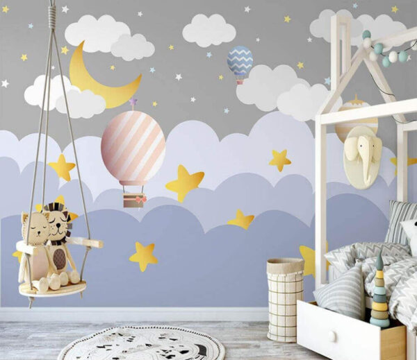 Groep heteluchtballonnen in de lucht Groep heteluchtballonnen in de lucht