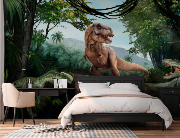 Dinosaurus in een bos Dinosaurus in een bos