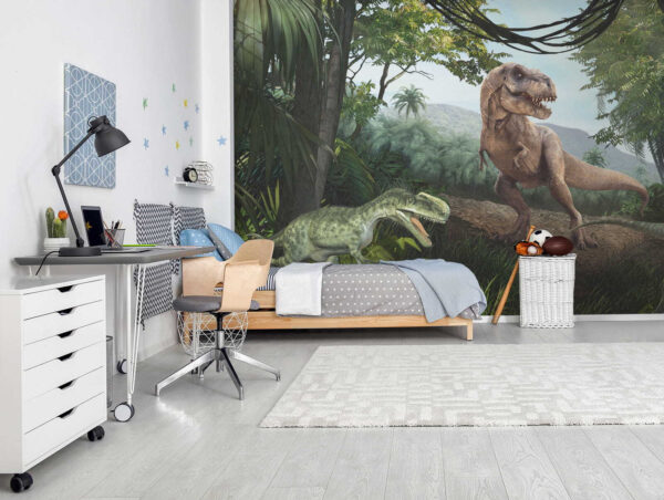 Dinosaurus in een bos Dinosaurus in een bos