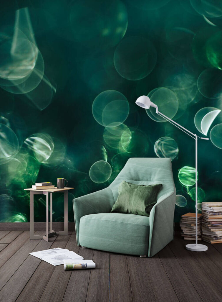 Wazig beeld van groene en witte cirkels u33526pig1m 754x1024 - Wazig beeld van groene en witte cirkels - tegory