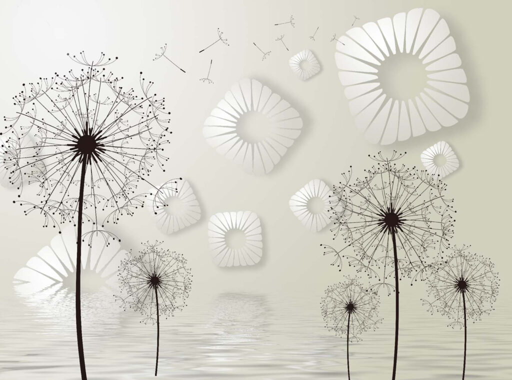 Witte bloemen met zwarte stippen Witte bloemen met zwarte stippen