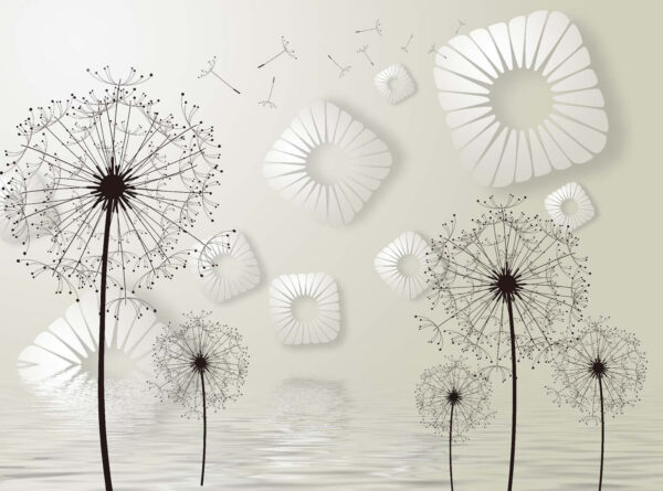 Witte bloemen met zwarte stippen Witte bloemen met zwarte stippen