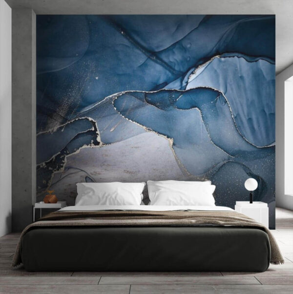 Abstracte oceaangolven met metalen lijnen. Abstracte oceaangolven met metalen lijnen.