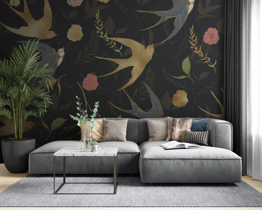Patroon van vogels en bloemen