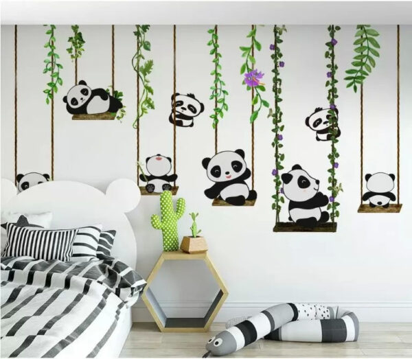 Groep panda's op schommels u32772pir1m 600x523 - Groep panda's op schommels