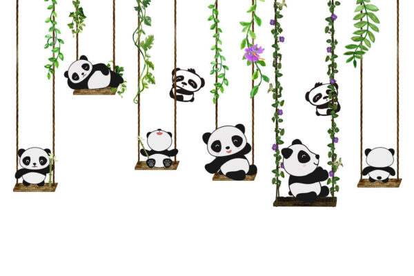 Groep panda's op schommels u32772p 600x400 - Groep panda's op schommels