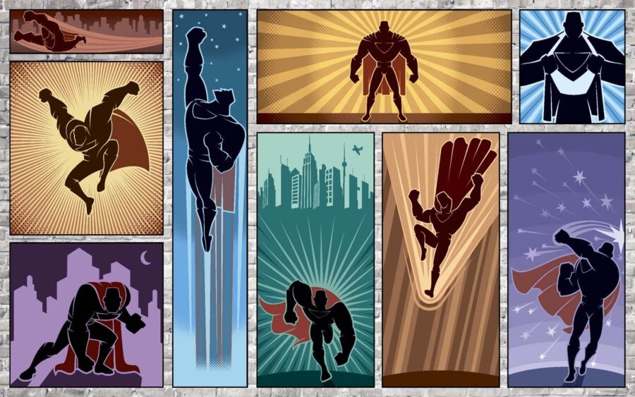 Verzameling superheldenposters