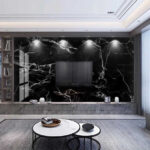 Fotobehang Zwart en wit marmer