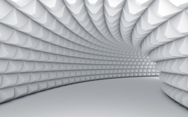 Witte tunnel met veel vierkantjes Witte tunnel met veel vierkantjes