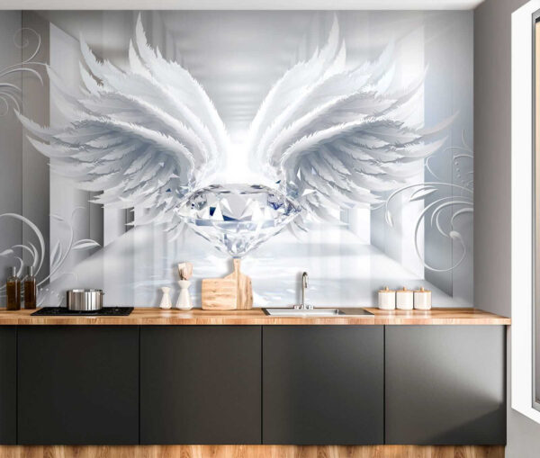 Diamant met vleugels in een kamer Diamant met vleugels in een kamer