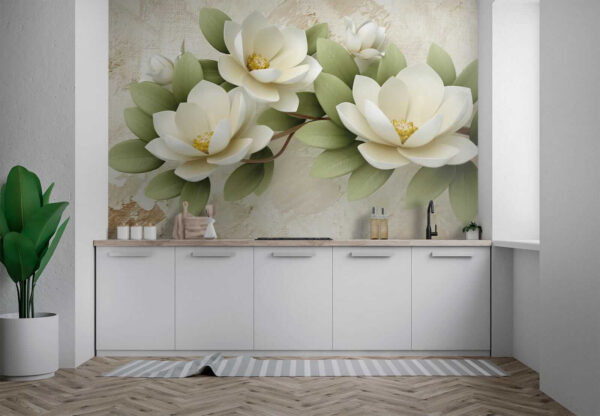 Groep witte bloemen met groene bladeren Groep witte bloemen met groene bladeren
