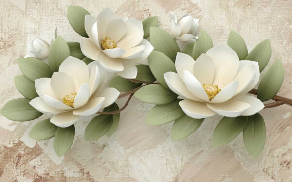 Groep witte bloemen met groene bladeren Groep witte bloemen met groene bladeren