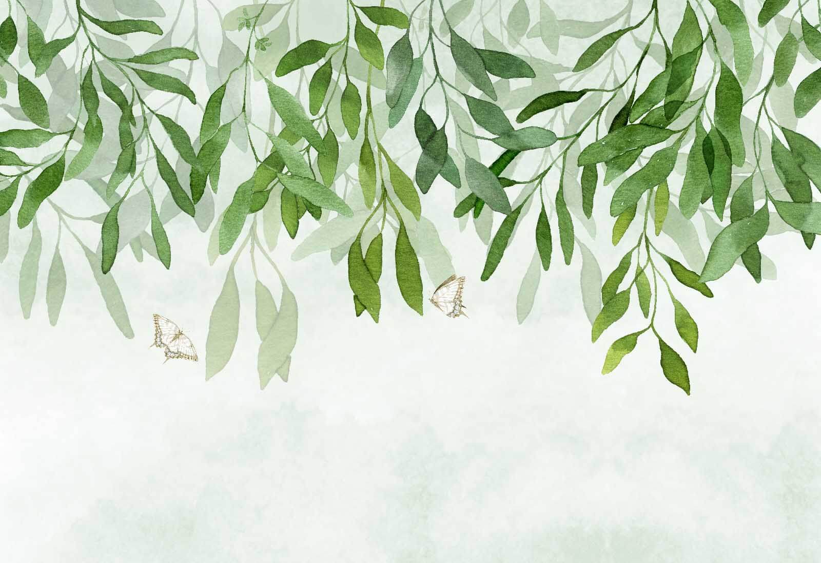 u28926p - Schilderij van bladeren en vlinders - tegory