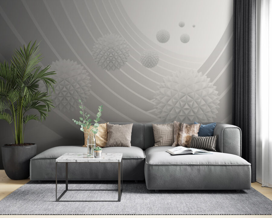 Witte bollen in een witte kamer