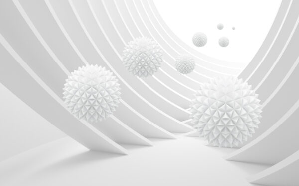 Witte bollen in een witte kamer Witte bollen in een witte kamer