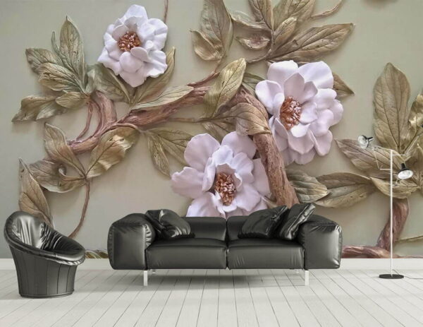 Wanddecoratie met bloemen en bladeren u28623pig1m 600x463 - Wanddecoratie met bloemen en bladeren - tegory