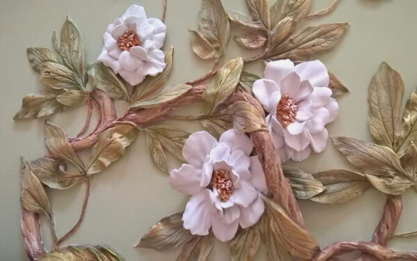 Wanddecoratie met bloemen en bladeren u28623p 600x375 - Wanddecoratie met bloemen en bladeren - tegory