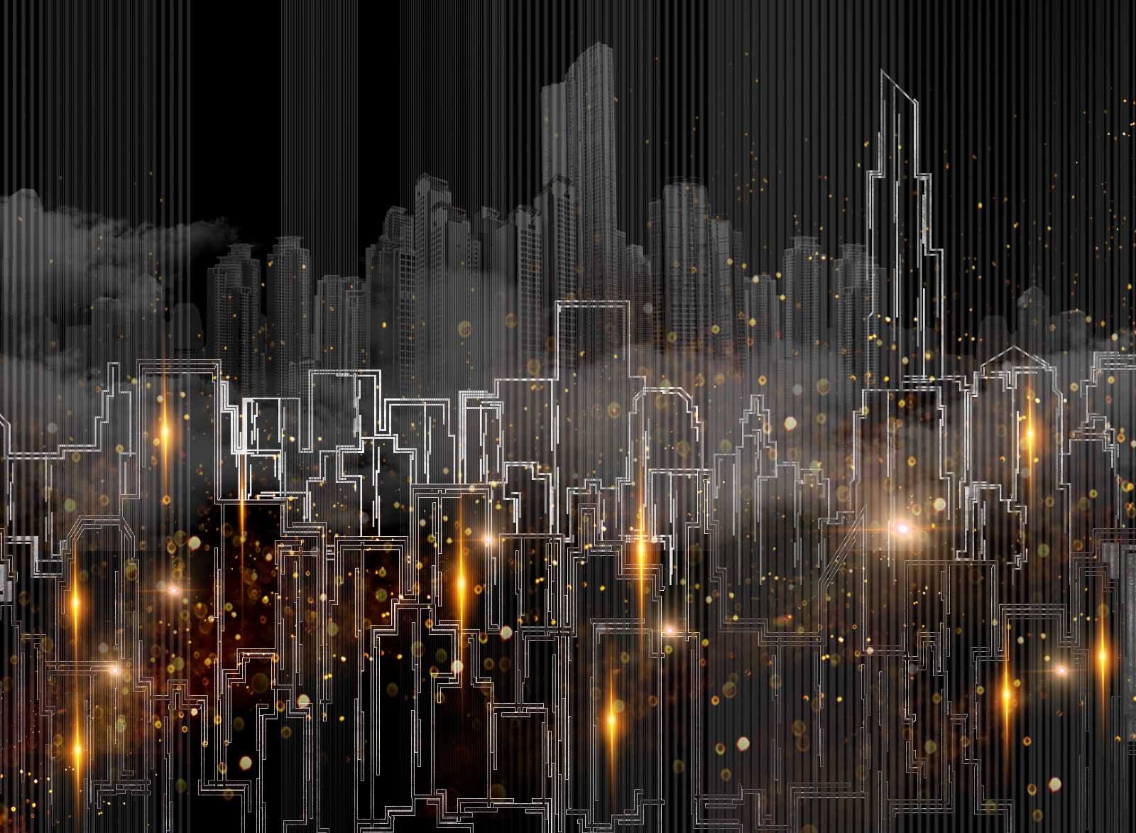 Tekening van een stad u28545p - Tekening van een stad - tegory