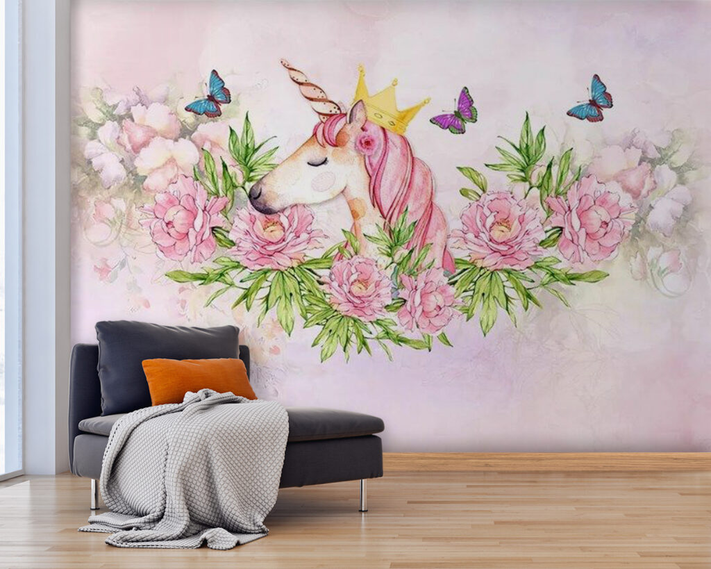 Unicorn with a crown and flowers Unicorn with a crown and flowers