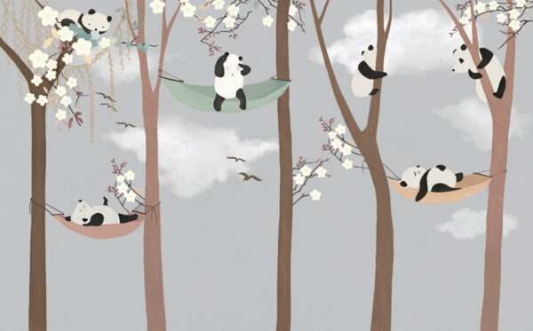 Panda's in hangmatten in bomen Panda's in hangmatten in bomen