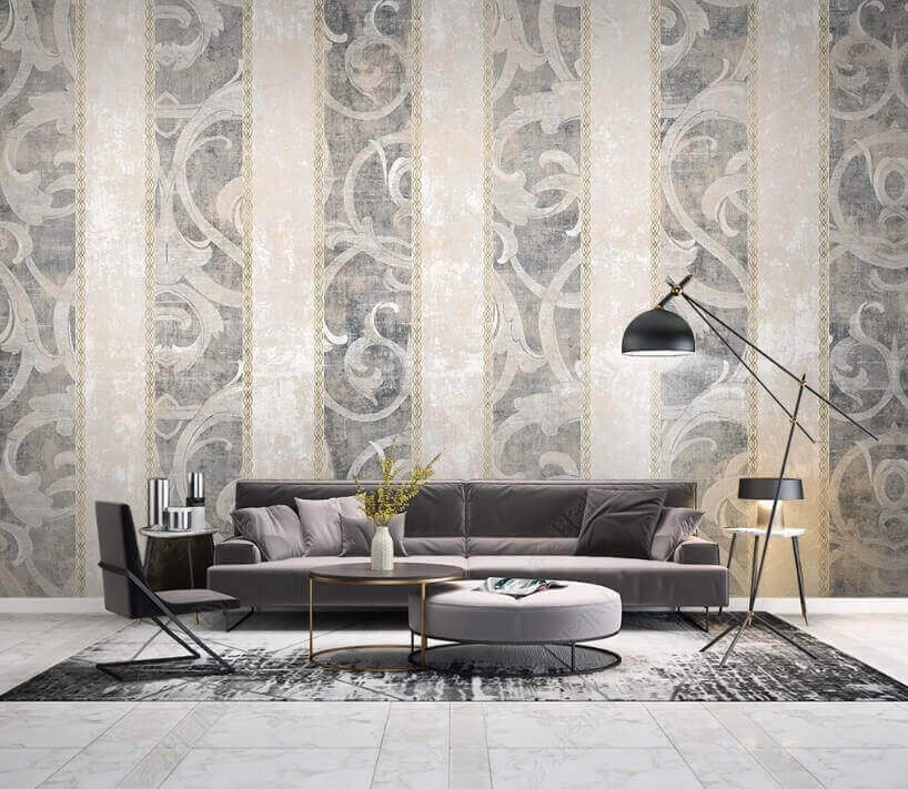 Behang met een swirl design