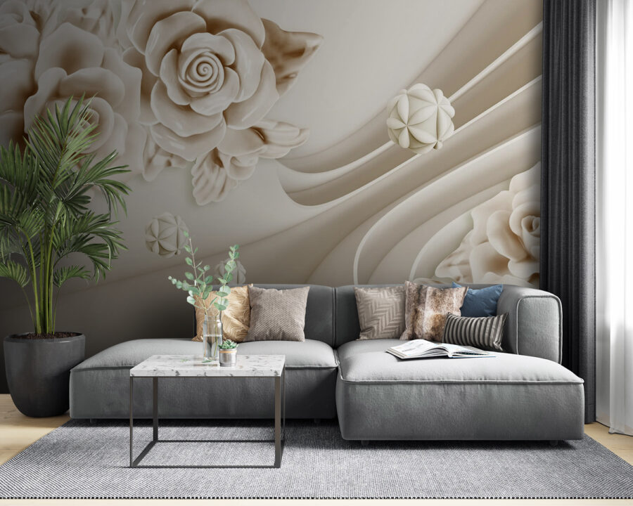 Witte rozen en witte golven