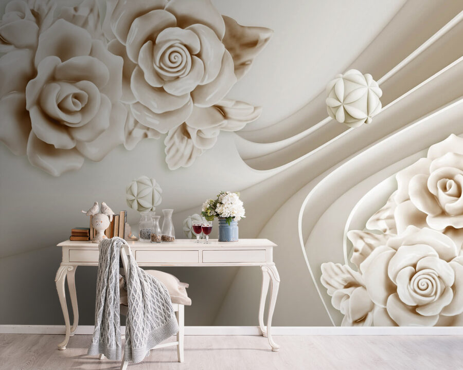 Witte rozen en witte golven