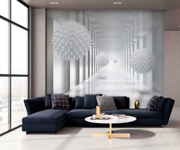Witte kamer met witte ballen Witte kamer met witte ballen