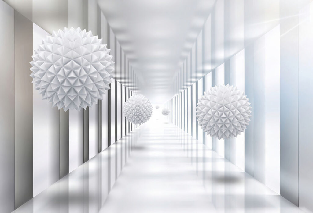 Witte kamer met witte ballen Witte kamer met witte ballen