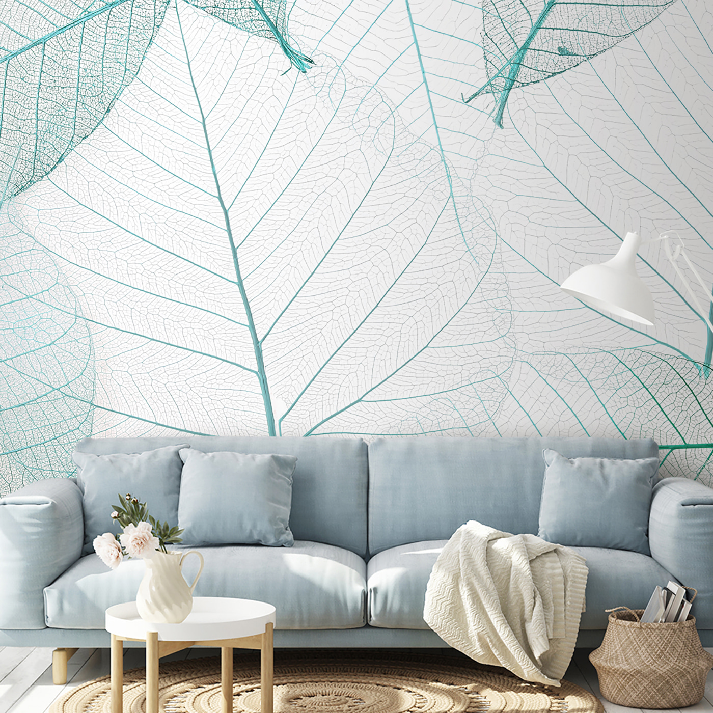 A group of leaves with veins