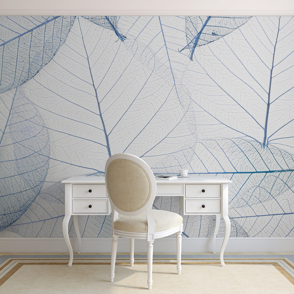 A group of blue leaves