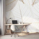 Fotobehang Groep bruine bladeren