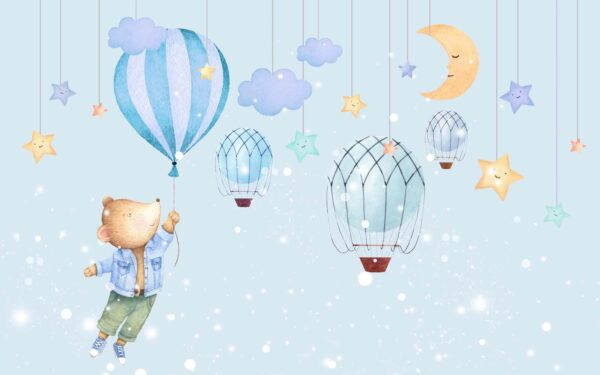 De beer van het beeldverhaal die een ballon houdt De beer van het beeldverhaal die een ballon houdt
