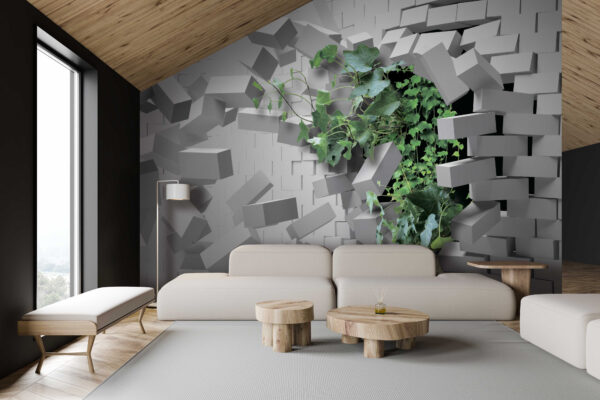 Plant die door een muur breekt Plant die door een muur breekt